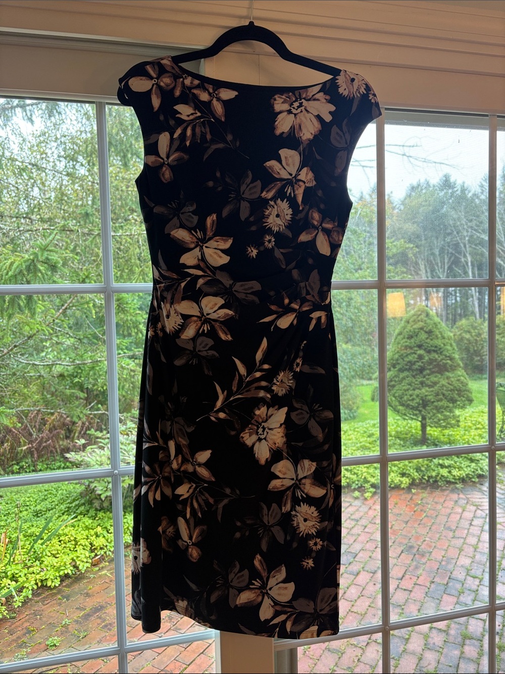 Lauren Ralph Lauren Black Dress with Cream Floral Print